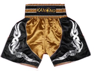 Boxing Trunks, Boxing Shorts : KNBSH-202-Gold-Black